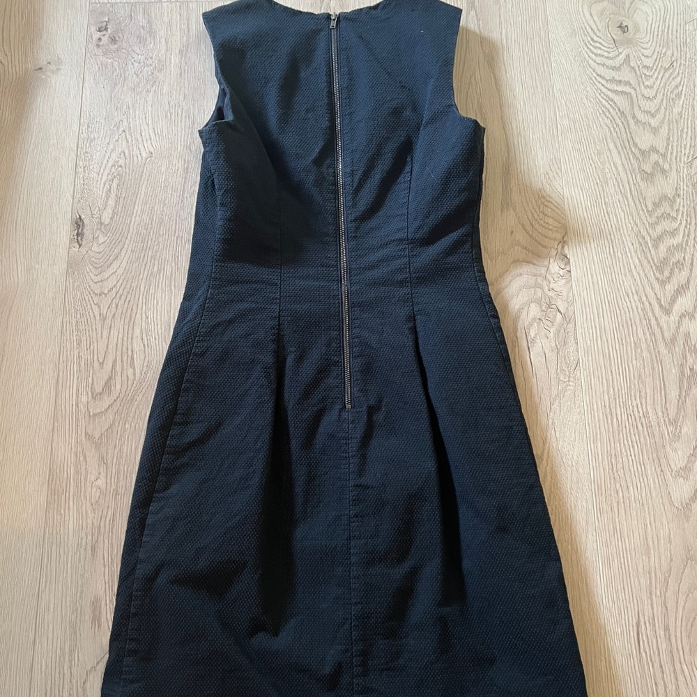 Theory Women's Textured Dress, Navy Blue Sleeveless, Sz. 2 - Picture 5 of 6